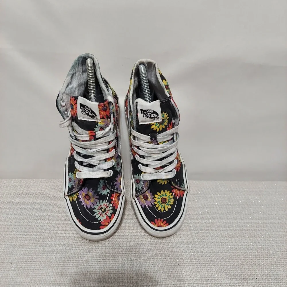Vans Sk8-Hi Tapered Peace Floral‎ Sneakers Colorful Daisy Unisex Canvas W7.5/M6